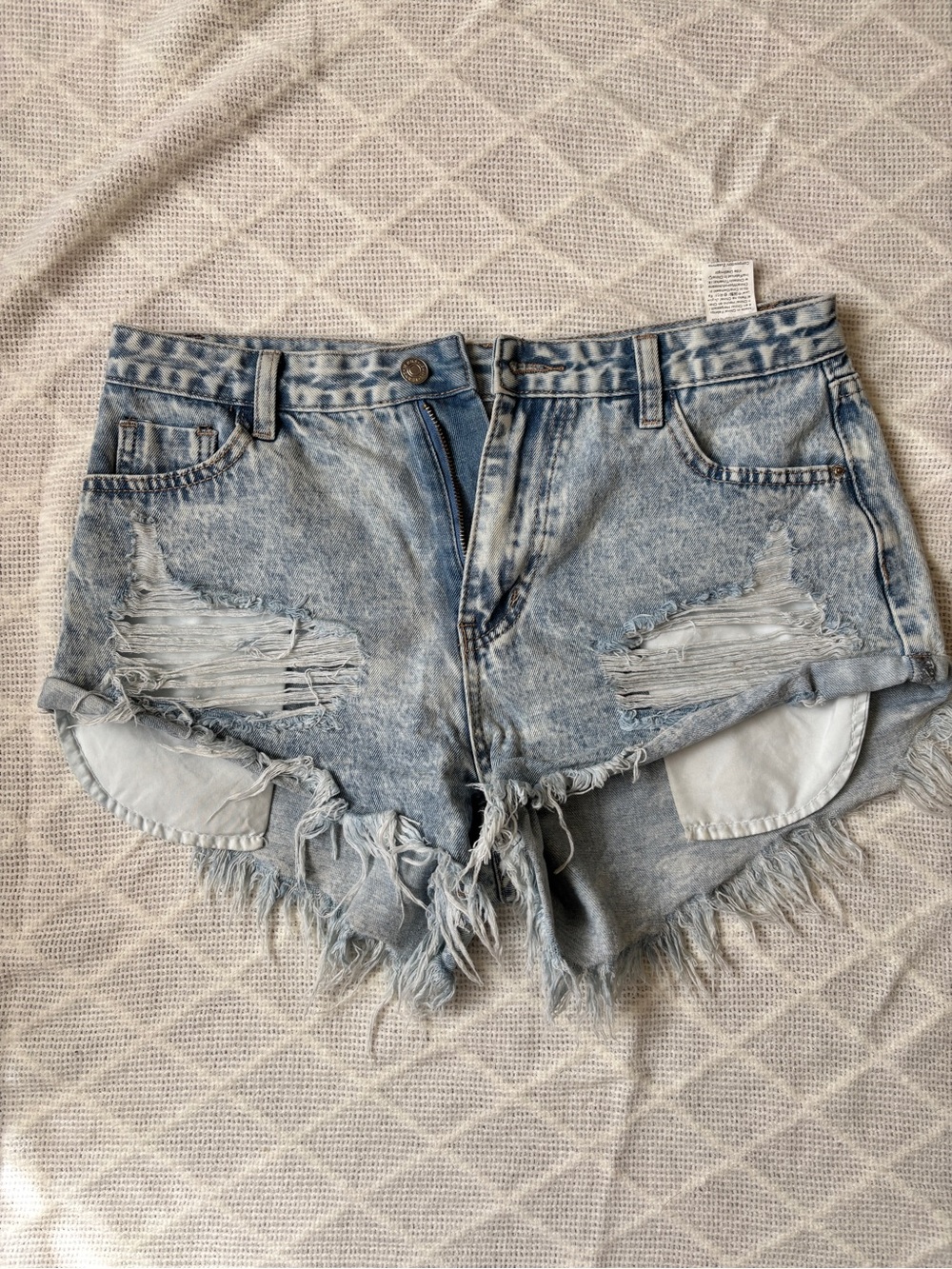 Light Wash Distressed Denim Cutoff Shorts Daisy Dukes